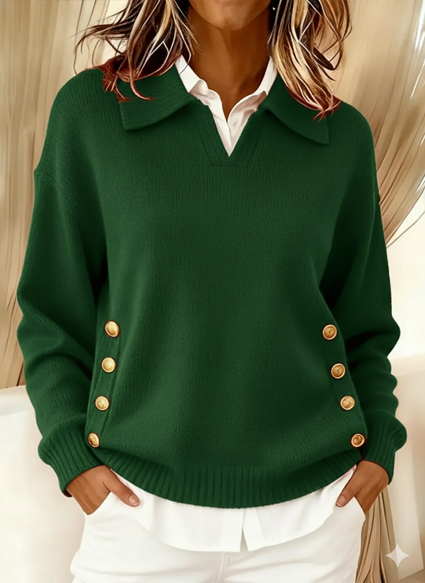 Vynette™ | Maglione a collo a V con colletto