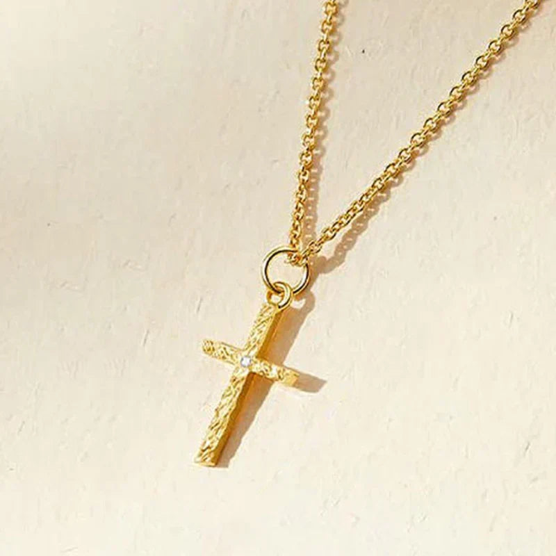 Set di Collana con Iniziale e Croce | Oro