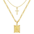 Set di Collana con Iniziale e Croce | Oro