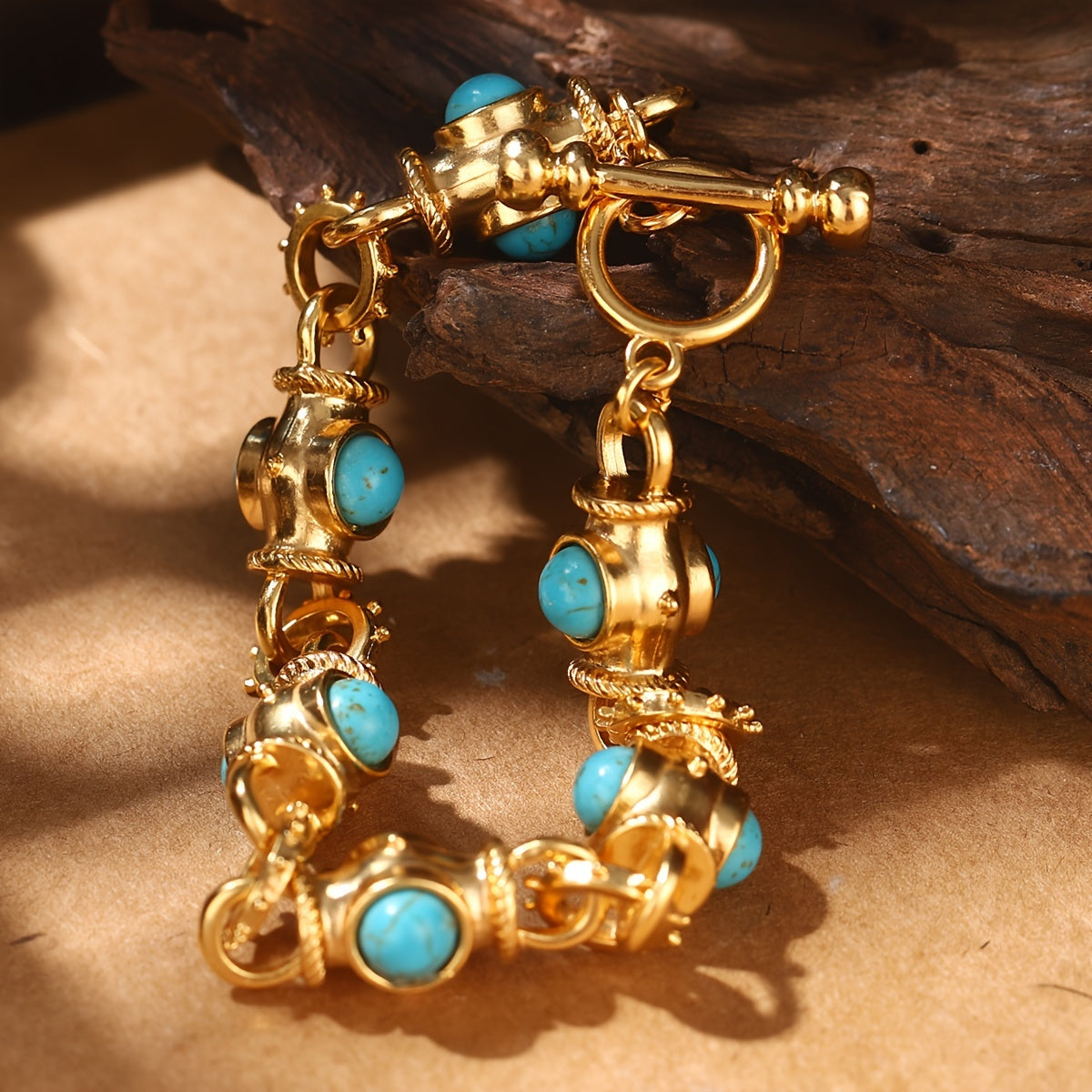 Bracciale Elegante in Cabochon Turchese