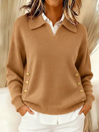 Vynette™ | Maglione a collo a V con colletto