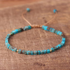 Bracciale Quadrato in Pietra Turchese Regolabile