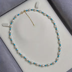 Collana di perle sofisticate e perline di turchese