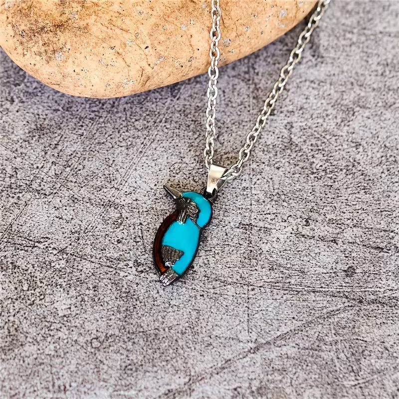 Collana con Ciondolo di Uccellino Turchese Delicato