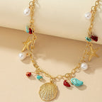 Bracciale in Perle Costiere e Conchiglie Turchesi