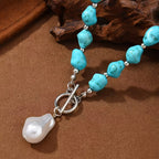 Collana in Argento con Turchese e Perle