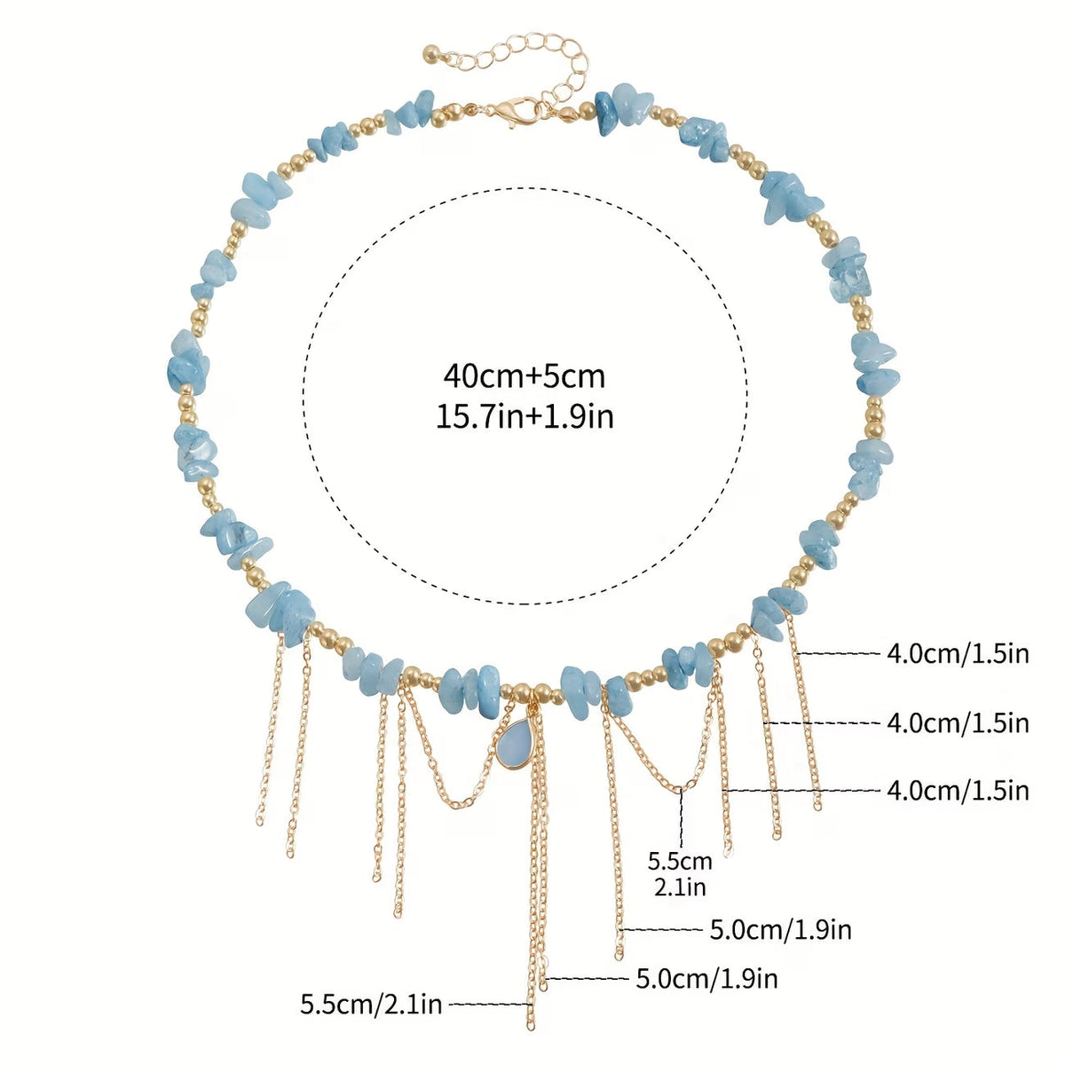 Collana con Catena Dorata Turchese