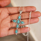 Collana con Croce Bohemiana in Turchese