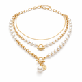 Set di Collana a Catena Serpente con Perla Stile Retro | Oro