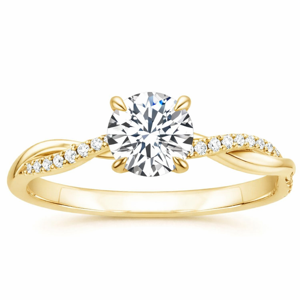 Anello Jane Trenzato con Diamanti