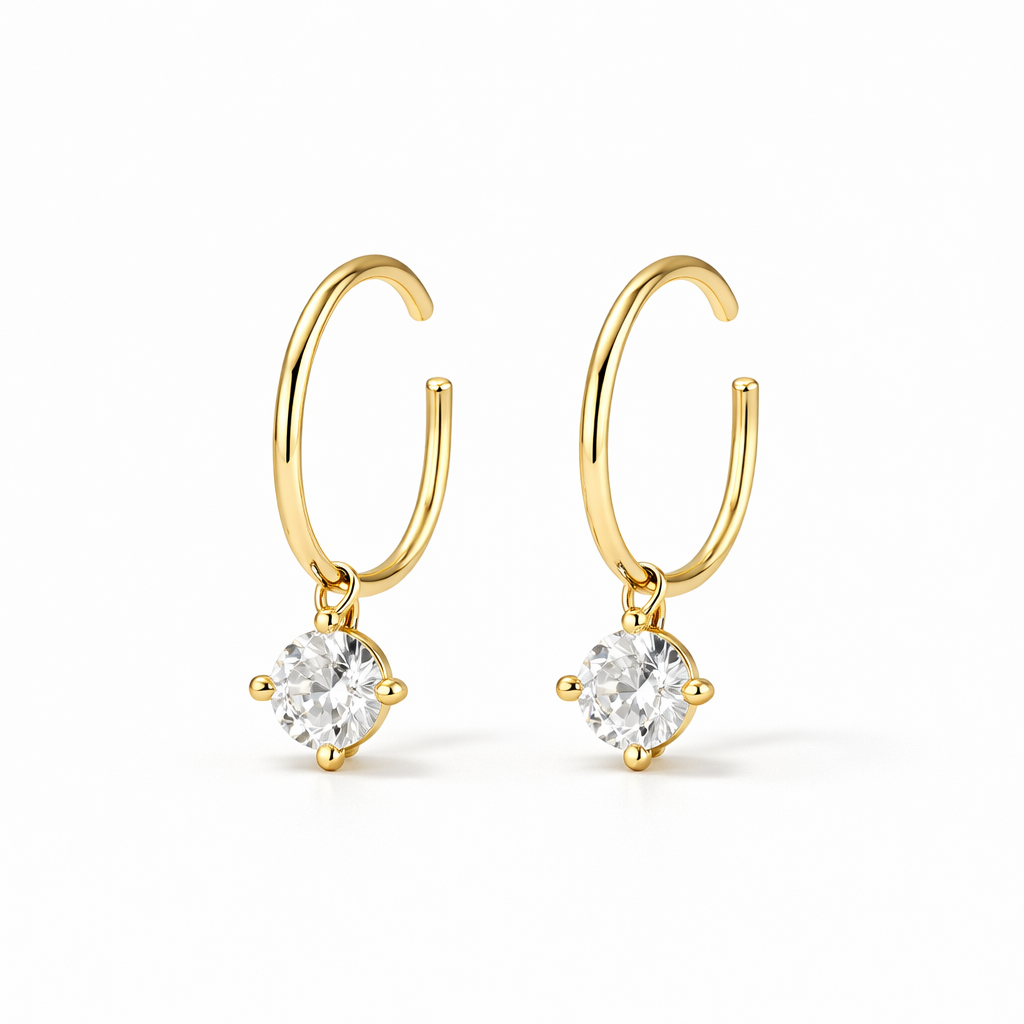 Orecchini a Cerchio Punta di Scintilla | Oro