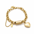Bracciale spesso a forma di cuore | Oro