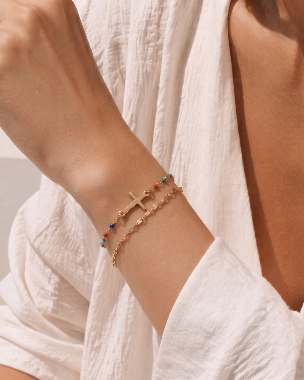Bracciale con Perline a Croce Guaritrice