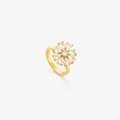 Anello Girevole Floreale con Accento | Oro
