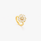 Anello Girevole Floreale con Accento | Oro
