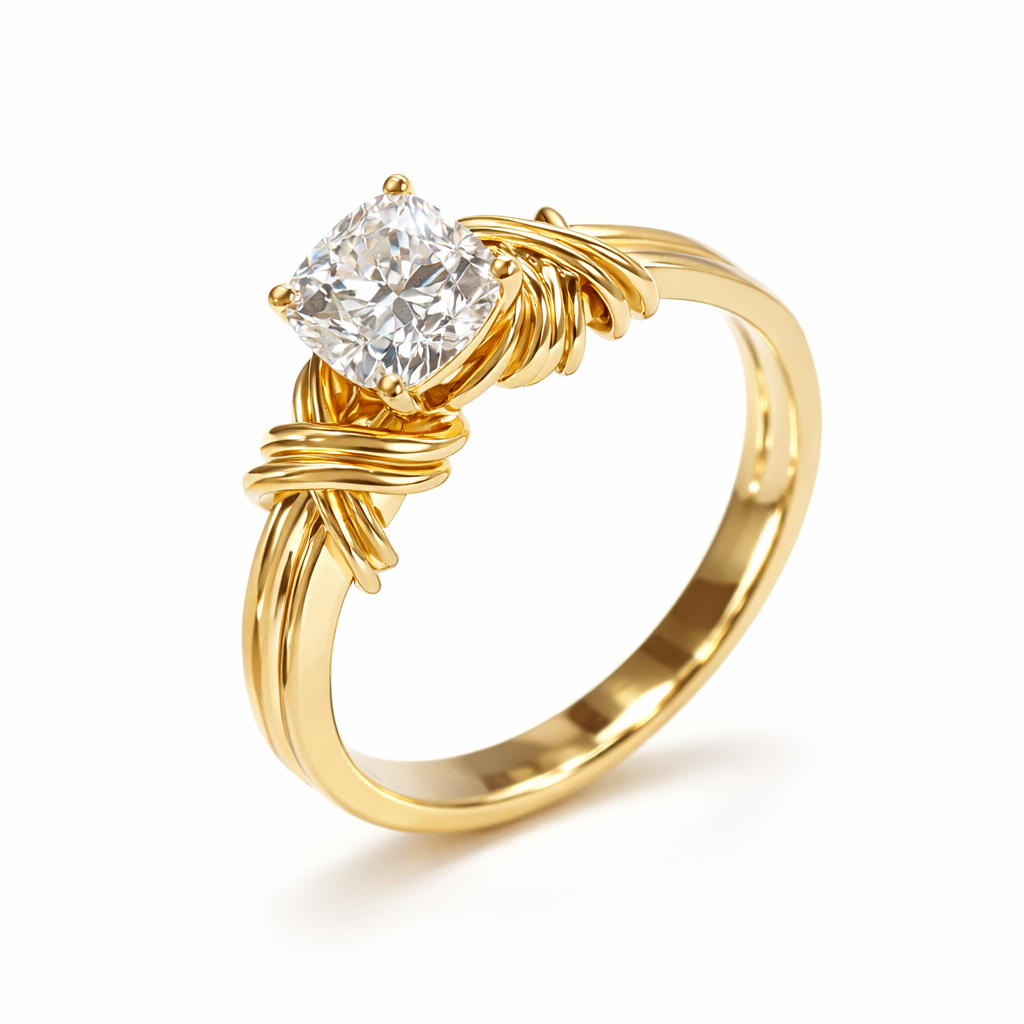 Anello Sfarzoso con Banda Annodata | Oro