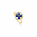 Anello Rotante Cuori Zaffiro | Oro