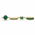 Set di Anelli Zarina d'Oro con Smeraldo