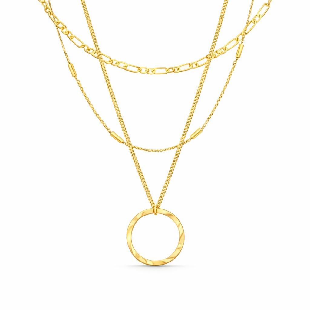 Collana Classica d'Oro a Tre File