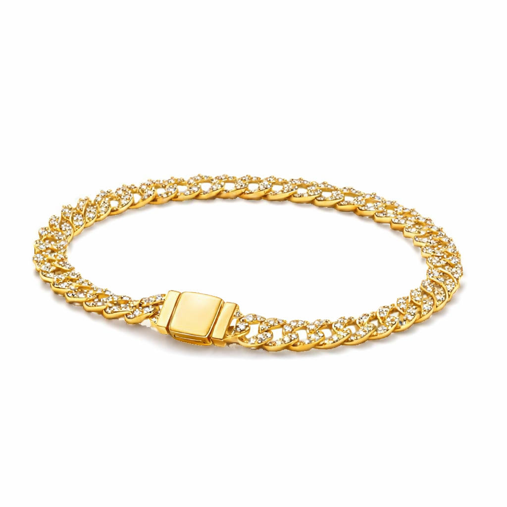 Pulsera Cubana Pavé | Oro