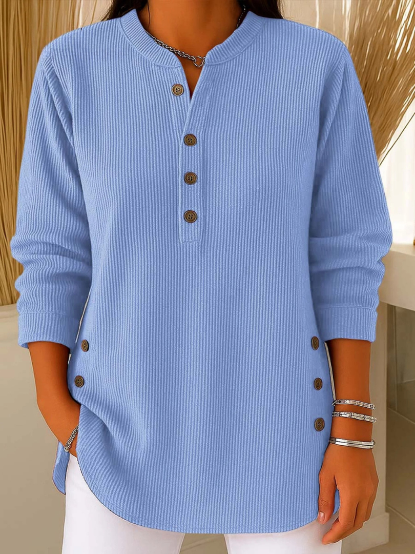 Neva™ | Tunica tipo Henley con bottoni