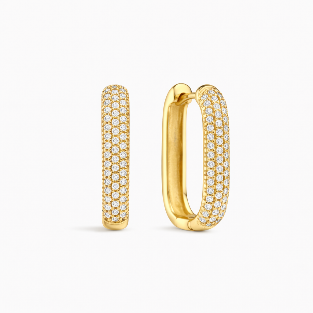 Orecchini a Cerchio Pavé Icona | Oro