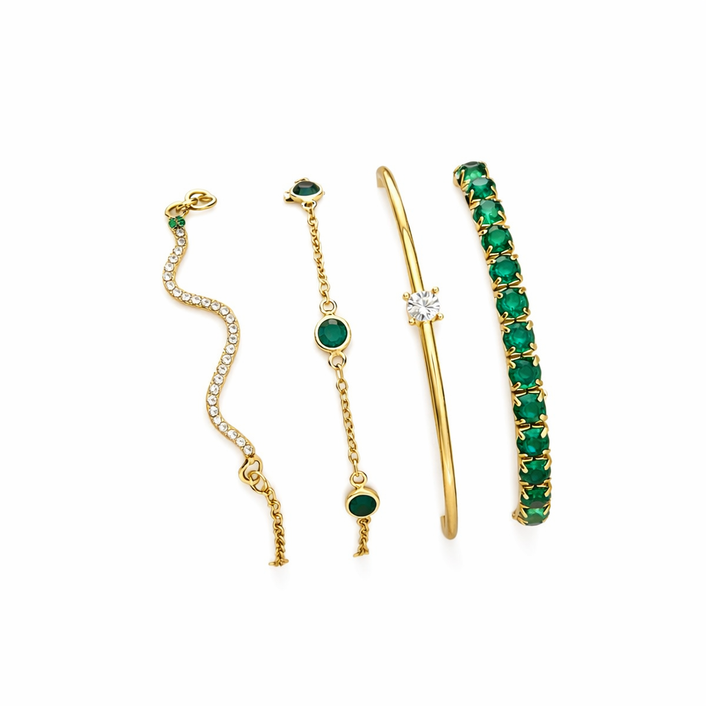 Set di Bracciali Smeraldo | Oro