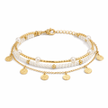 Set di Cavigliere a Strati di 3 Pezzi Incanto Costiero | Oro