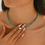 Collana Minimalista Cuore Turchese