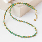 Collana Elegante in Perline Ovali Turchesi