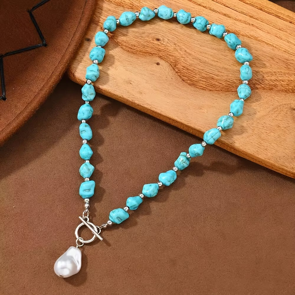 Collana in Argento con Turchese e Perle