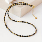 Collana Elegante in Perline Ovali Turchesi