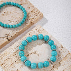 Set di 5 braccialetti grandi in turchese