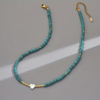 Collana Minimalista Cuore Turchese