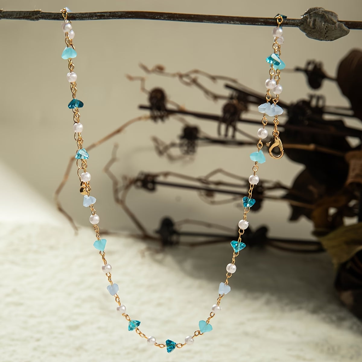 Bracciale di Perle Sottile e Bead Turchese