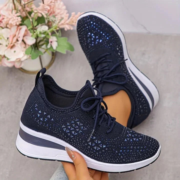 Giselle | Sneakers Ortopediche con Rhinestones Scintillanti
