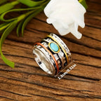 Anello Incastonato in Turchese Bohemien