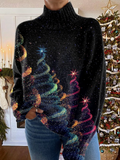 Olivia - Maglione natalizio a collo alto con glitter