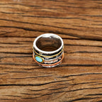 Anello Incastonato in Turchese Bohemien