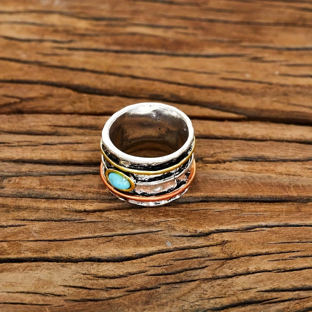 Anello Incastonato in Turchese Bohemien