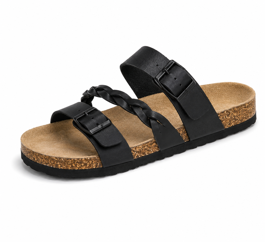 Caiden - Sandali in pelle intrecciata stile sughero