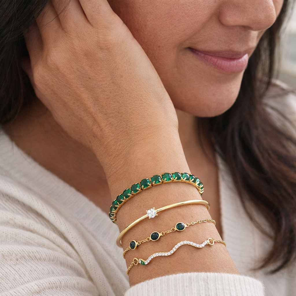 Set di Bracciali Smeraldo | Oro