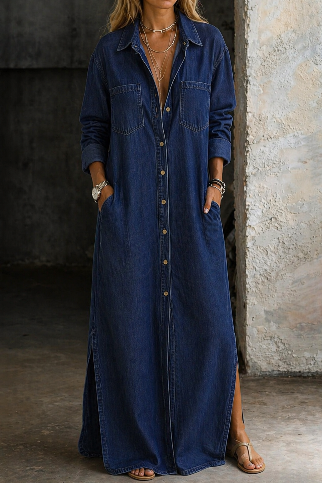 Martina | Vestito in denim con bottoni