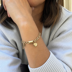 Bracciale spesso a forma di cuore | Oro