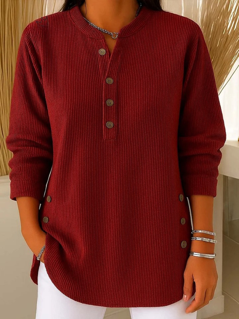 Neva™ | Tunica tipo Henley con bottoni