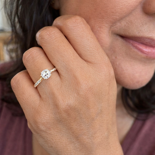 Anello Jane Trenzato con Diamanti