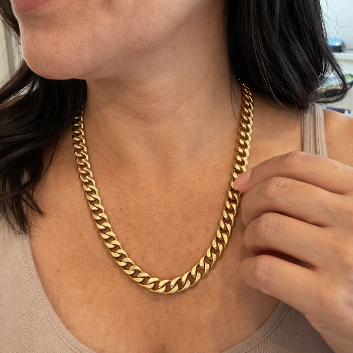 Collana a Maglia Cubana Spessa | Oro