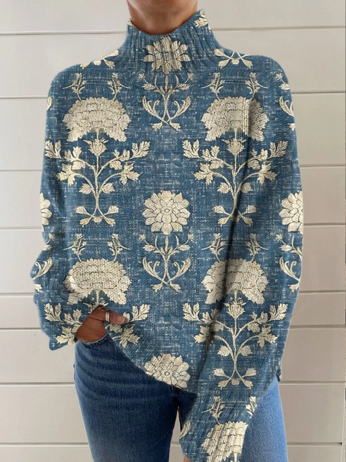 Lily - Maglione a collo alto floreale