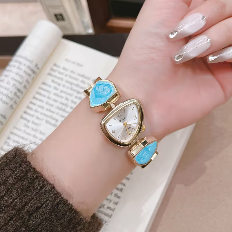 Orologio Bracciale in Pietra Turchese e Oro