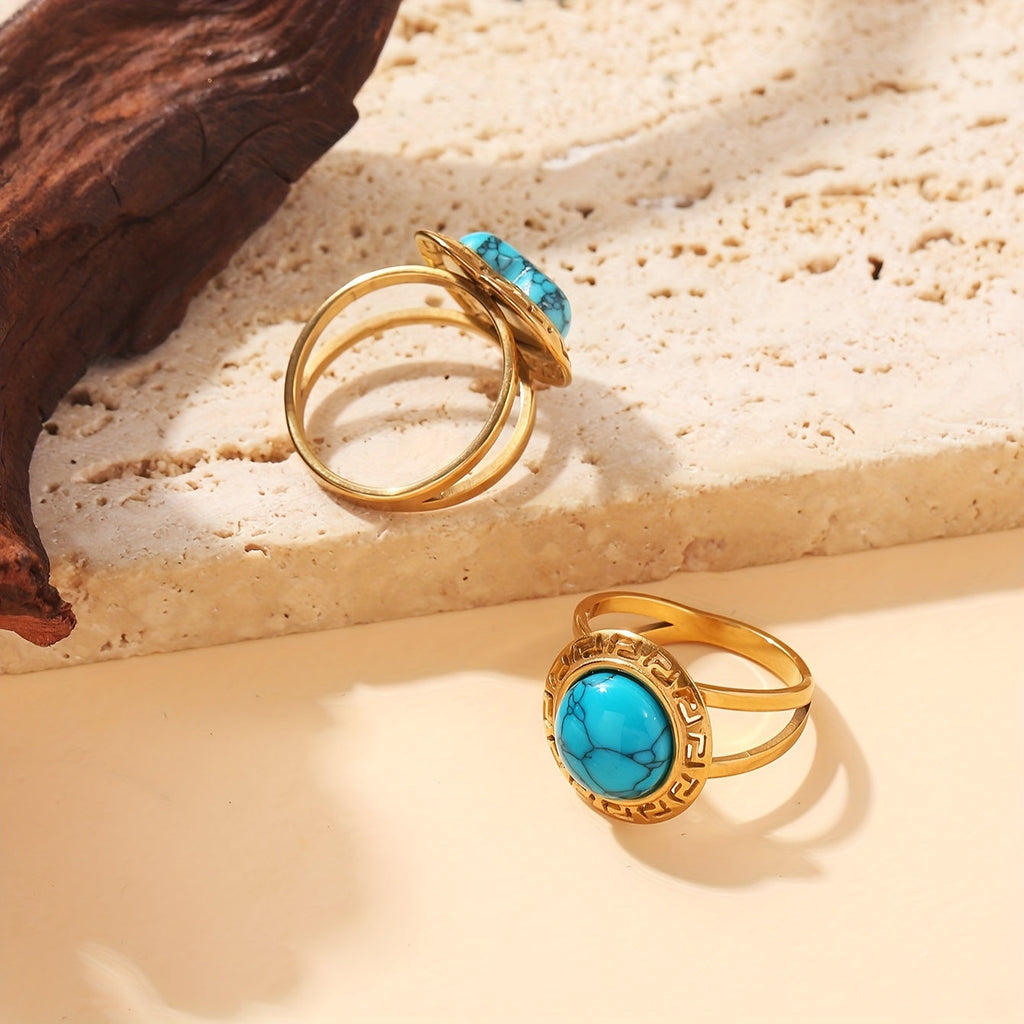 Anello Greco Vintage Turchese